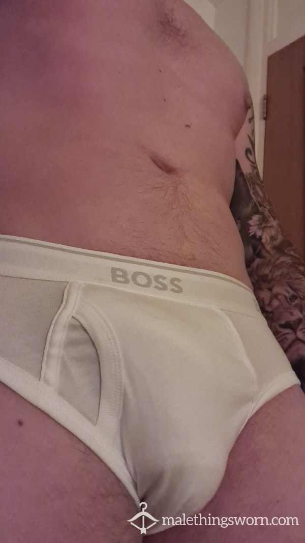 White Tasty Stained Boss Briefs