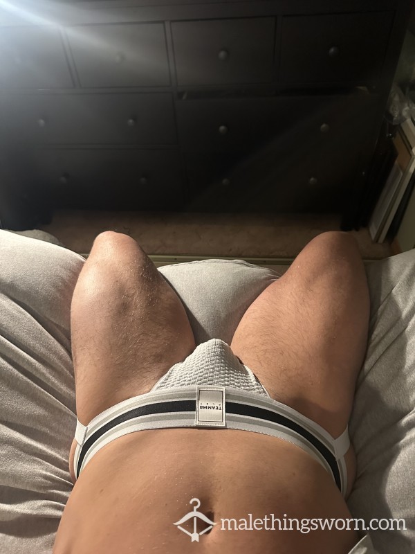 White TeamM8 Gym Jockstrap