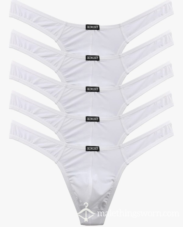 Sweaty White Thong - Worn 2 Days/2 Workouts