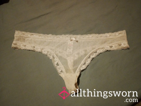 White Thong, UK Size 16