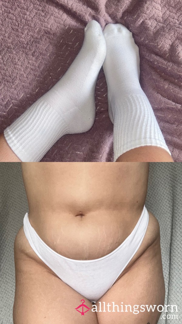 White Thong And Socks 🤍BUNDLE🤍