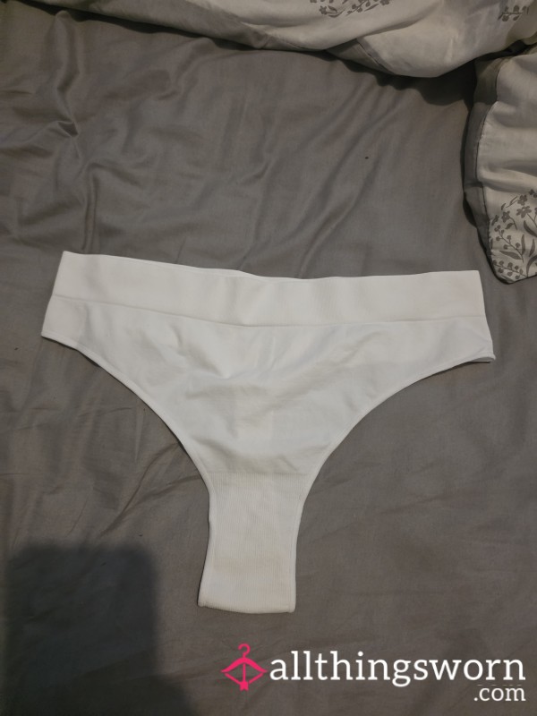 White Thong Size Xl