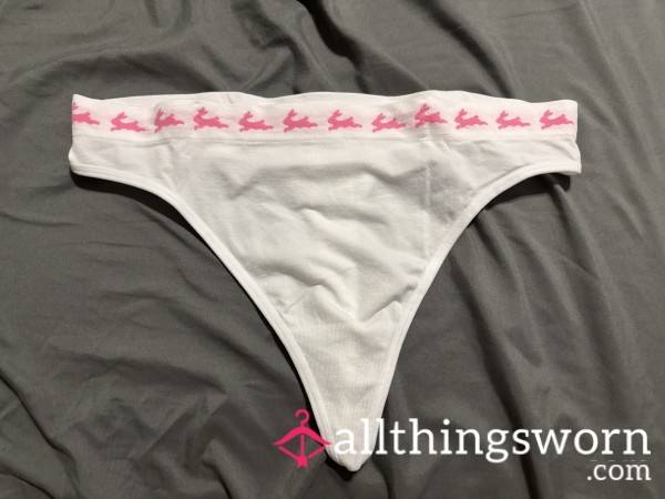 White Thong W/ Pink Bunnies 🐰