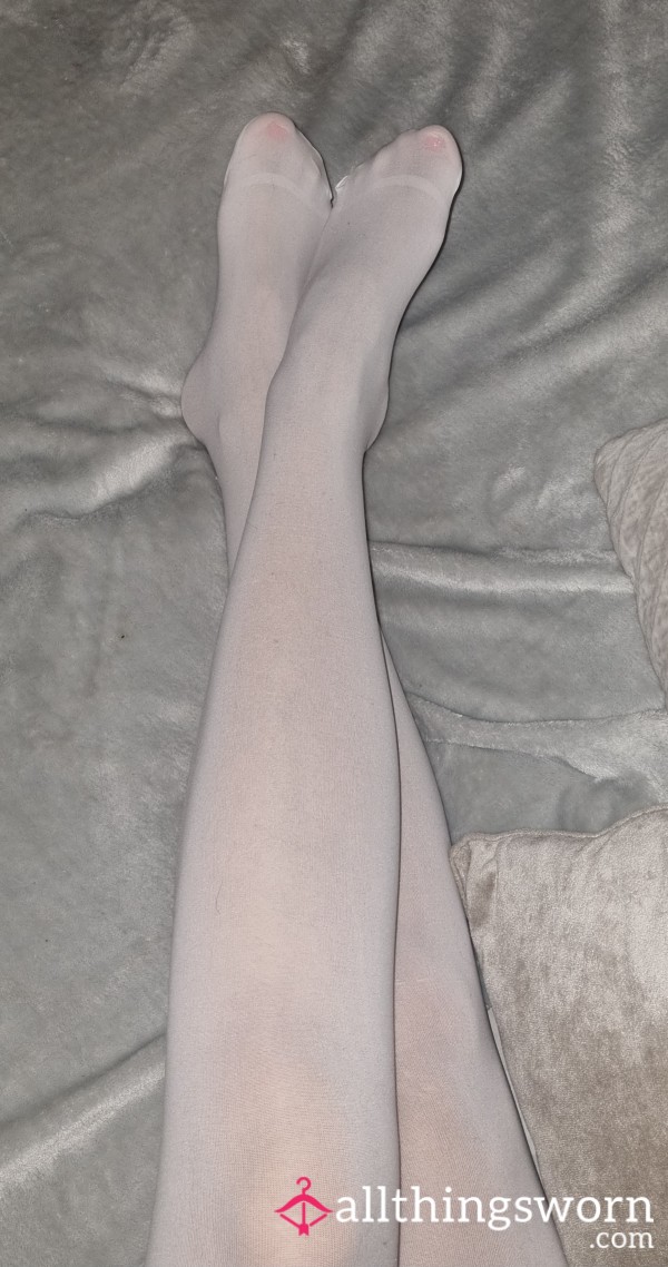 White Tights Worn 48 Hours Without Pants 👃💦👿