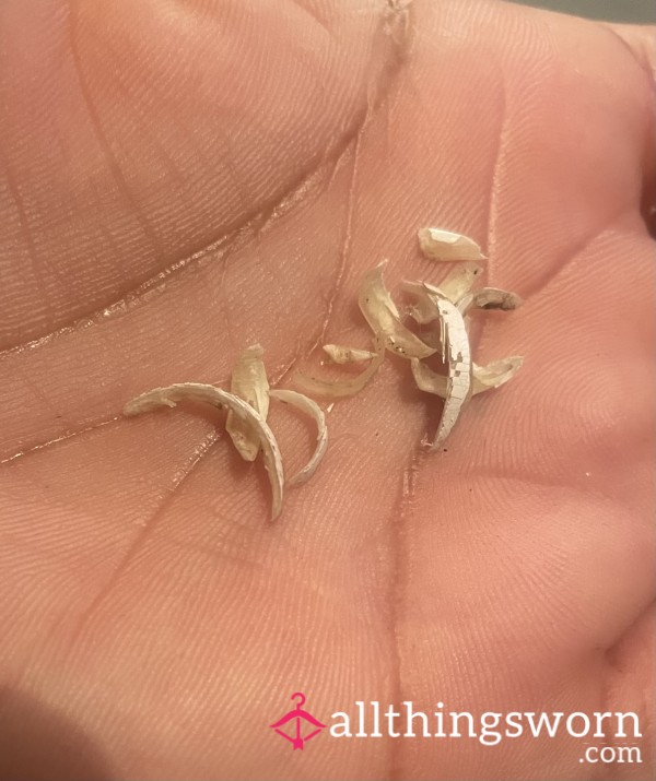 White Toenail Clippings. Great For You To Sniff Or Chew It’s Up To You!