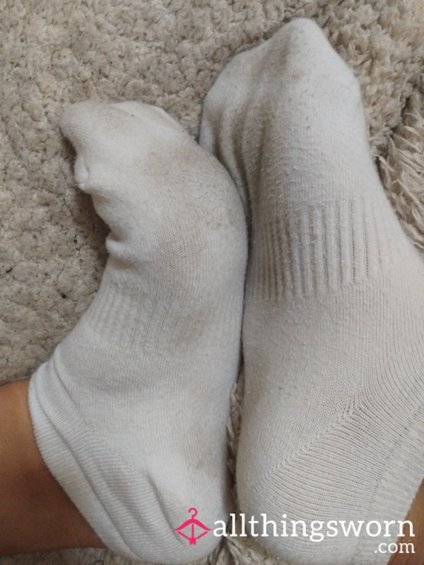 White Trainer Socks 1 Day Worn!!!