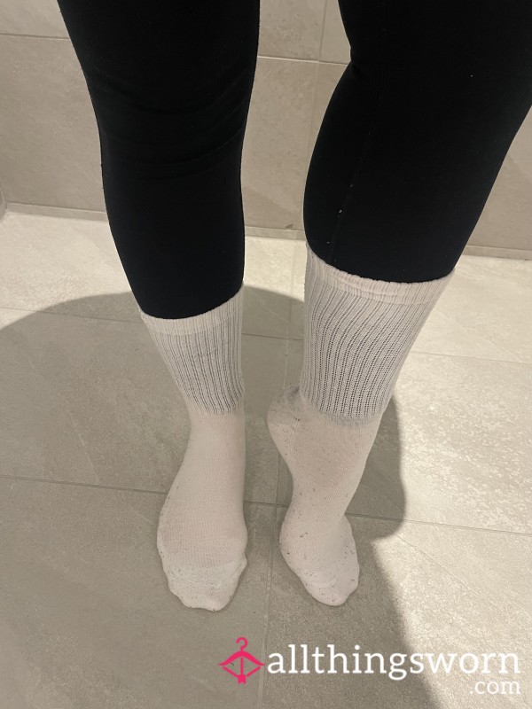 White Trainer Socks Photoset Foot Sock Fetish