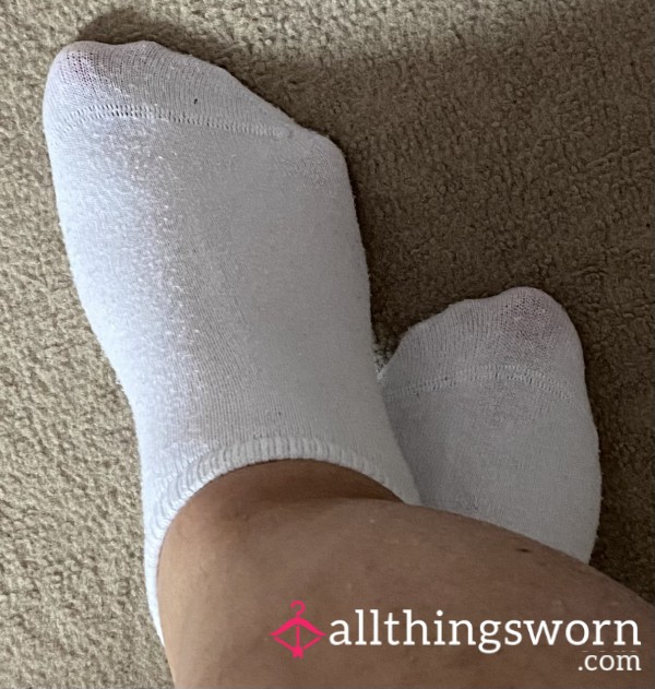 Fresh-From-My-Feet White Trainer Socks 🔥 No Shoes, Just Me... Still Soft & Warm