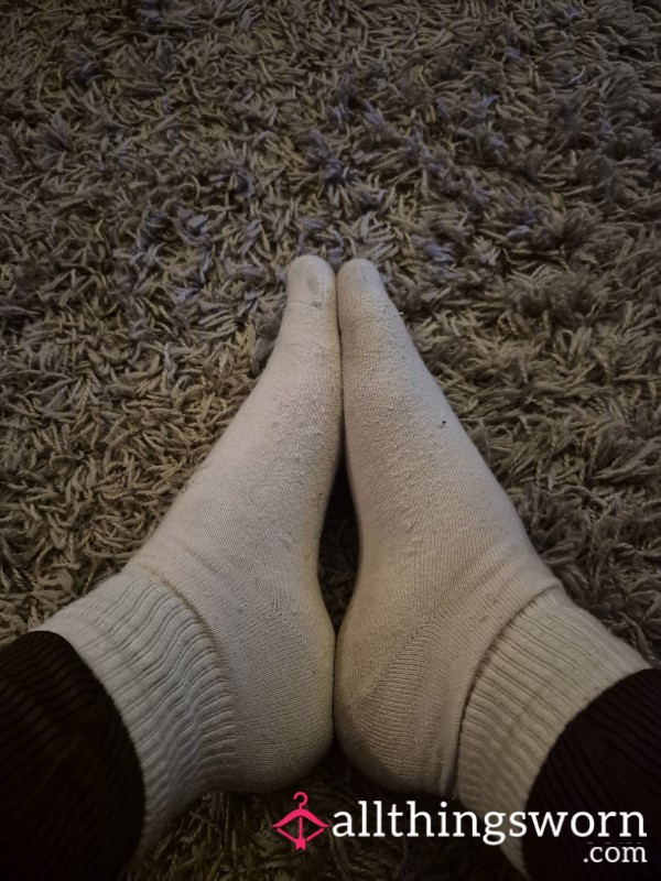 White Trainer Socks That Haven't Been Washed For A Week