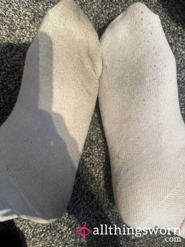 White Trainer Socks Worked Hard