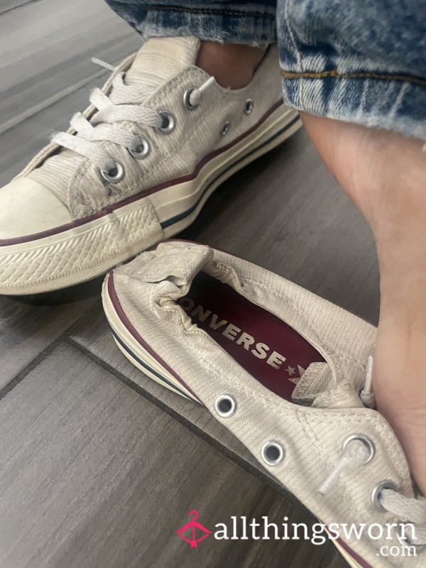 White Trashed Converse
