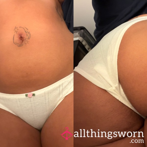 White Underwear With Pink Rose🌹