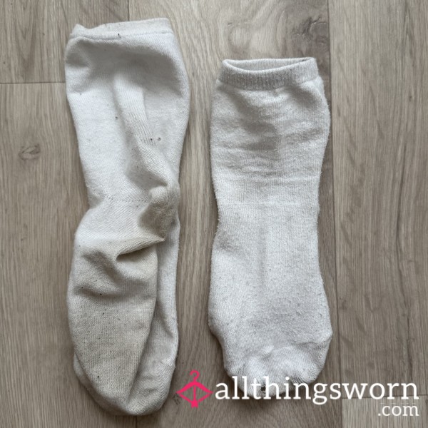 White Used Nurse And Gym Socks