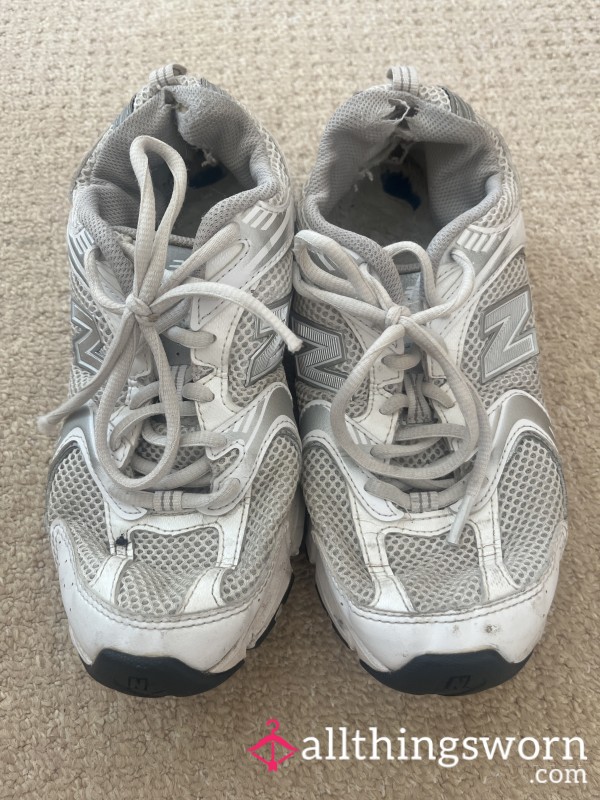 White Very Worn New Balance Trainers/sneakers