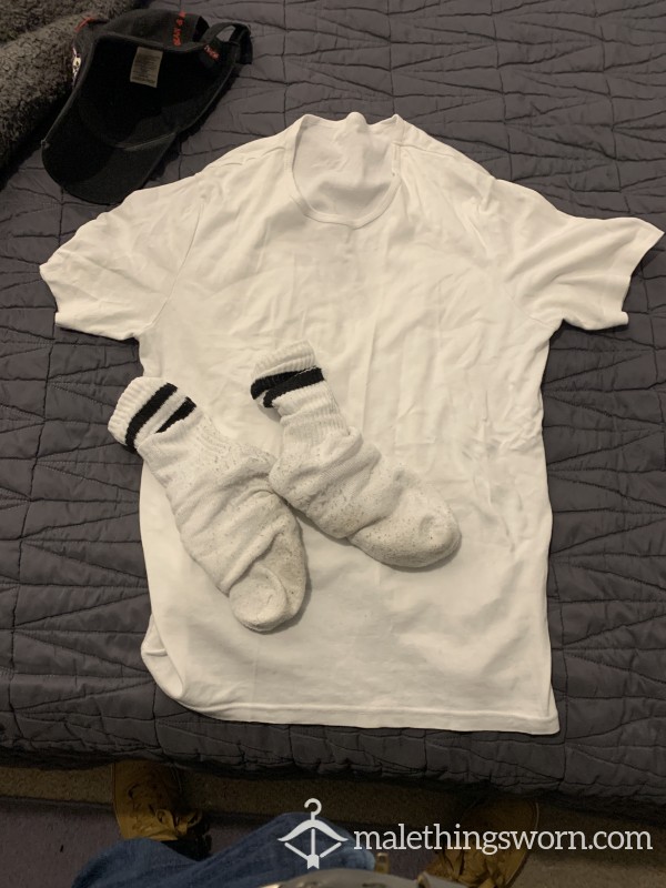 White Vest And Socks ... BO Sweat Soaked