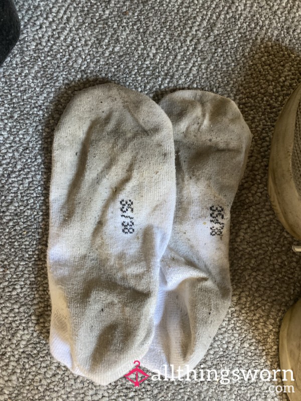 White Walking Socks