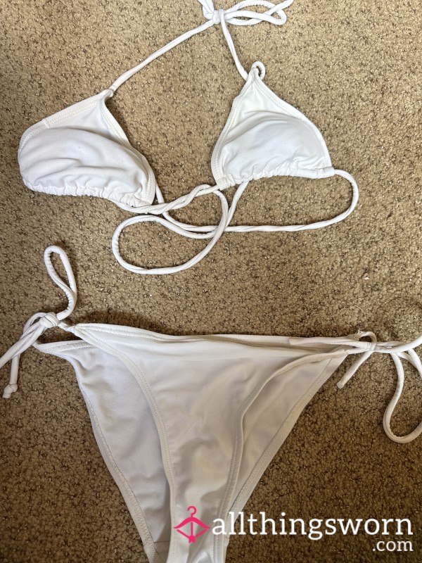 White Well Worn Bikini