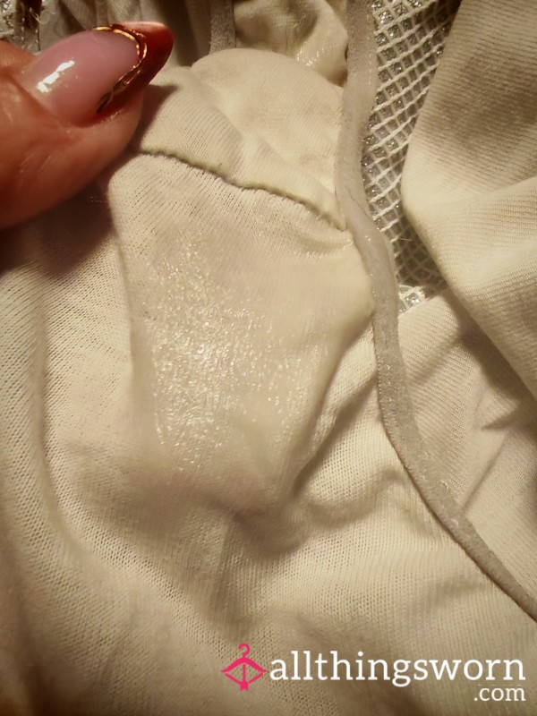 White Well-Worn Gym Panties – Intense Workout Wear