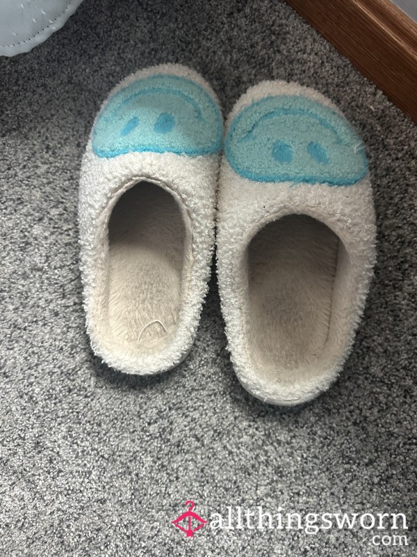 White Well Worn Slippers