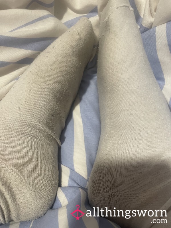 White Well Worn Socks