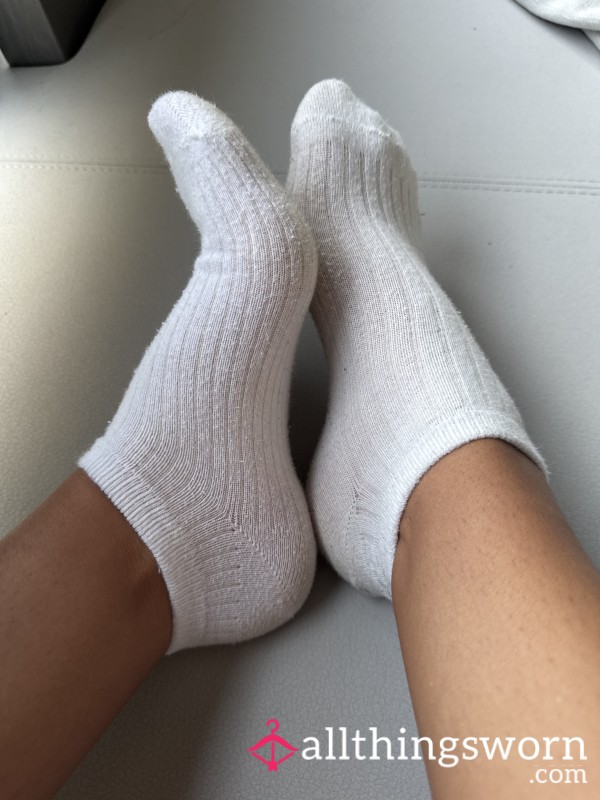 White Well Worn Stripe Socks