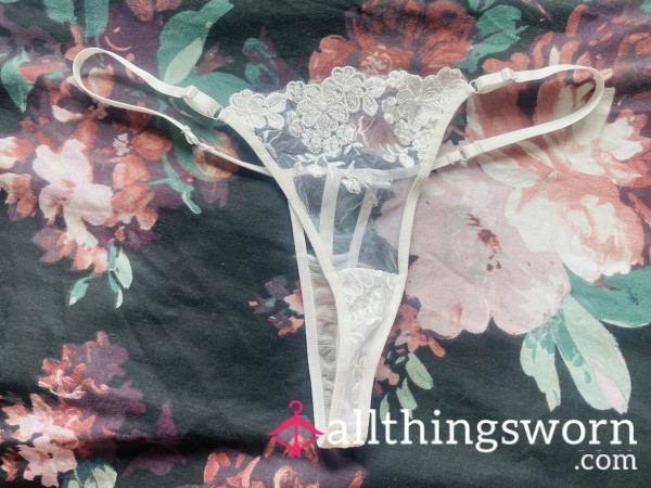 White Well-worn Thong