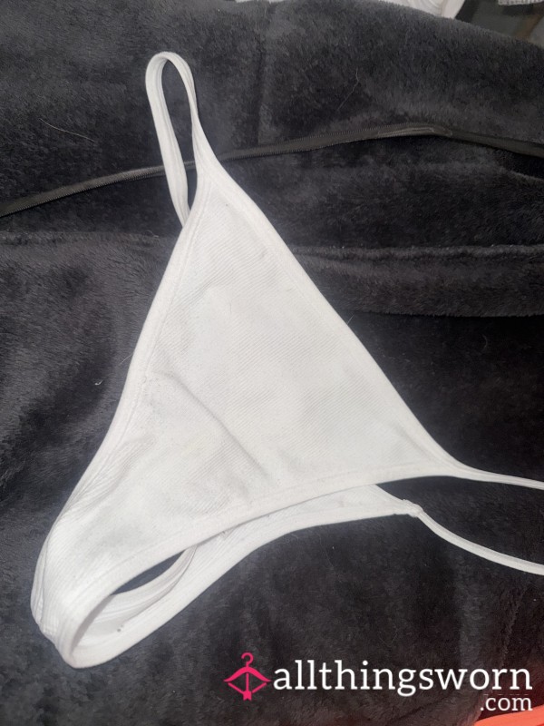 White Well Worn Thongs