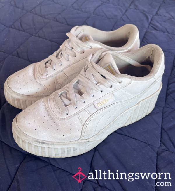 White Well-Worn Wedge Puma Shoes - My Favourite Adventure Shoes 💕
