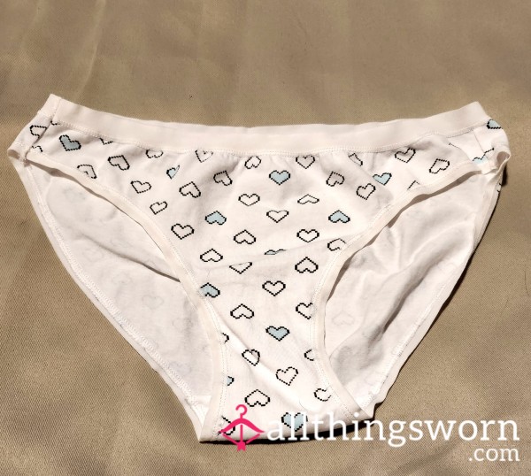 White With Hearts Cotton Panty