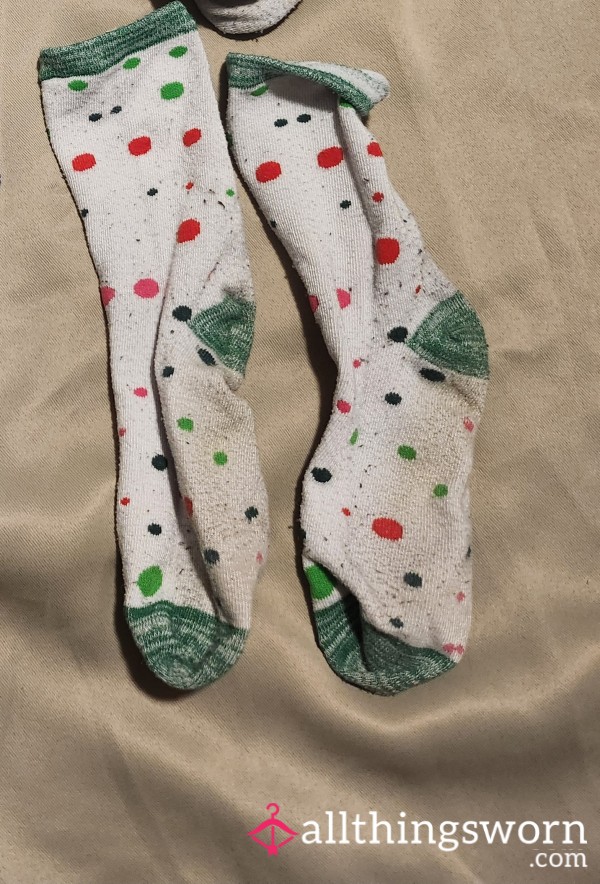 White With Polka Dot Socks