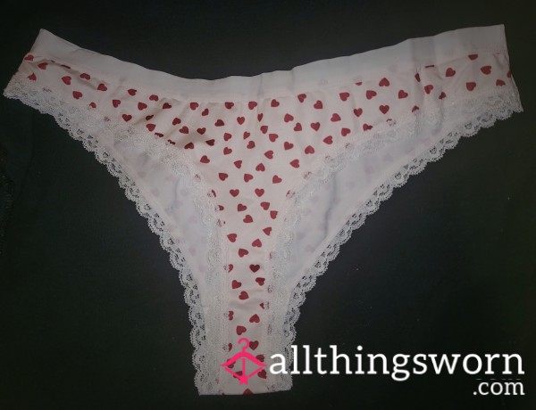 White With Red Hearts ❤️