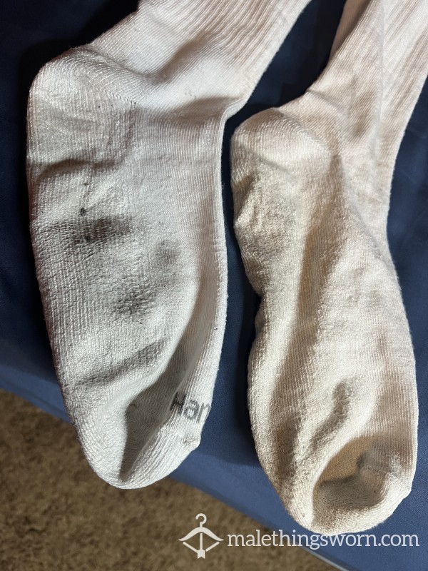 White Work Socks (5 Days Worn)