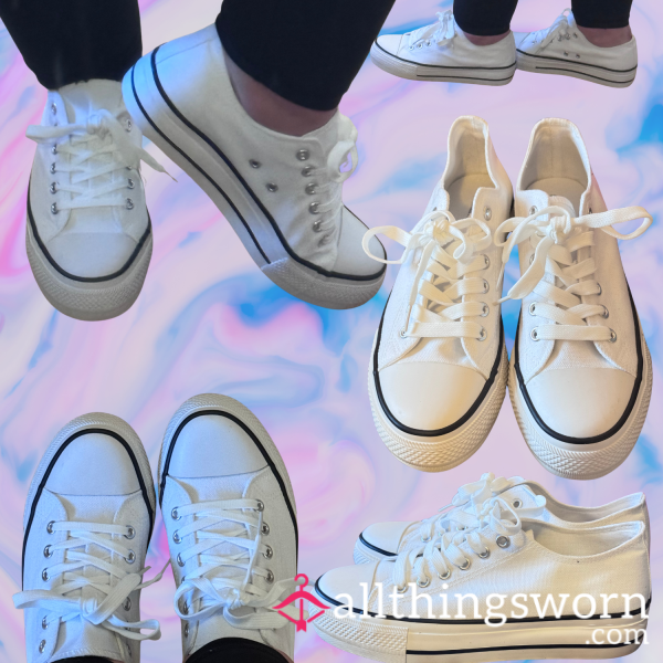 White Worn Converse Sneakers🤍