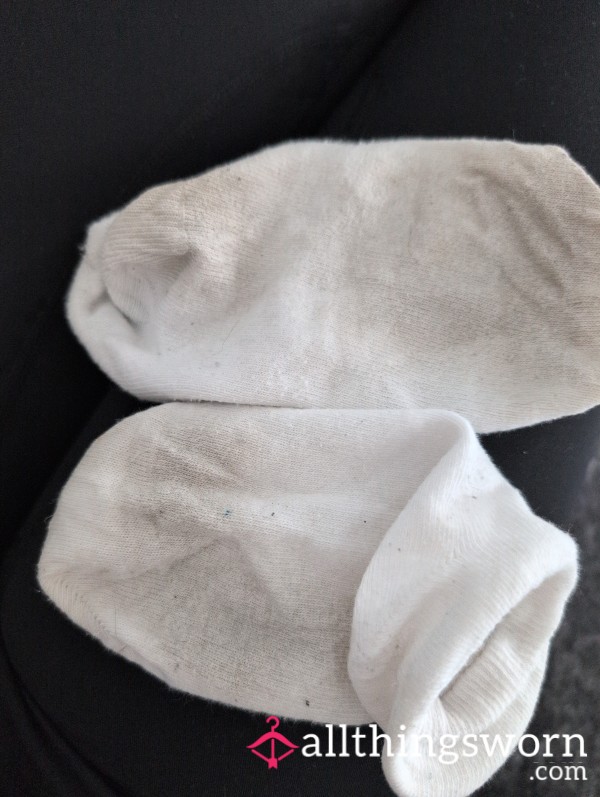 White Worn Gym Socks