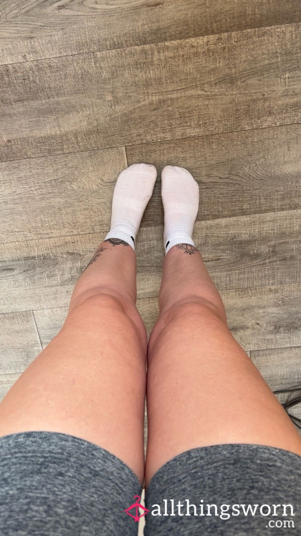 White Worn Gym Socks 🧦❤️‍🔥