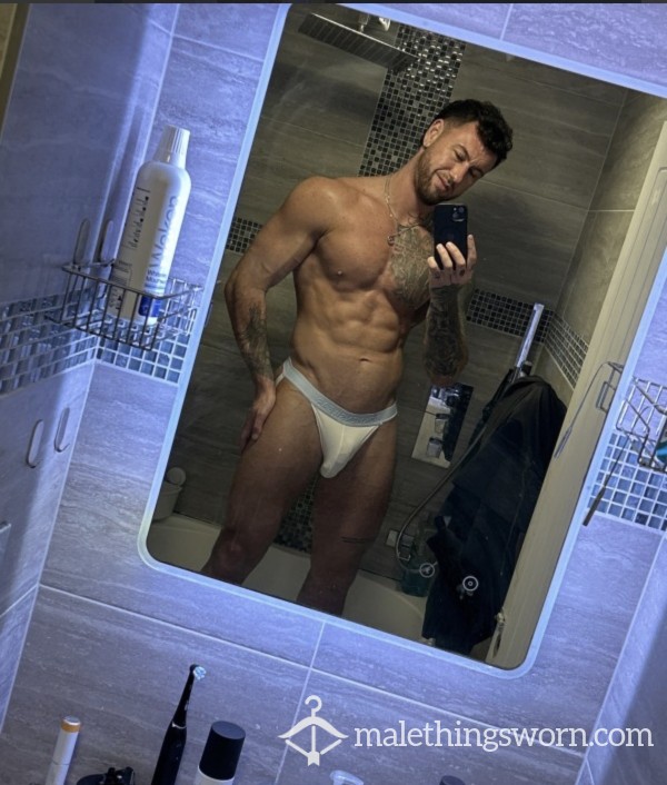 White Worn Jock Strap