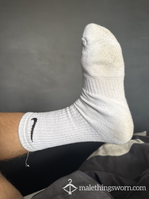 White Worn Nike Socks
