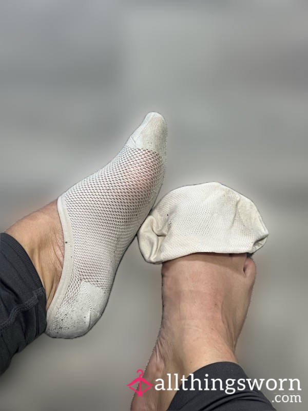 White Worn No Show Socks