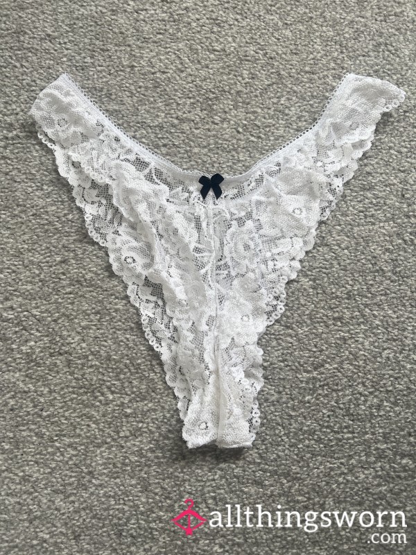 White Worn Panties UK Size 10/12