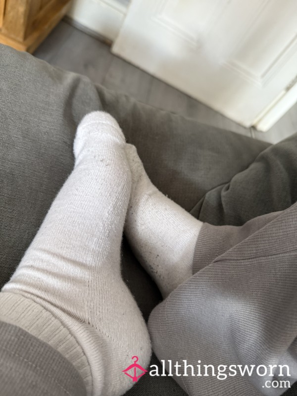 White Worn Socks