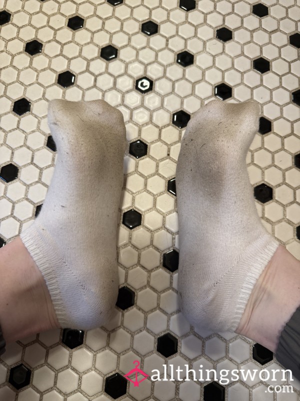 White Worn Socks