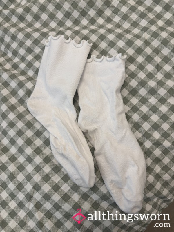 White Worn Socks