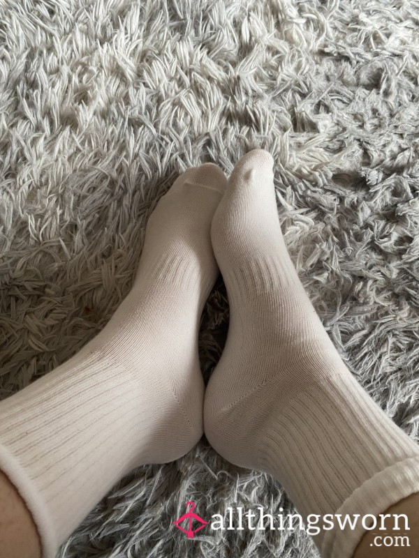 White Worn Socks