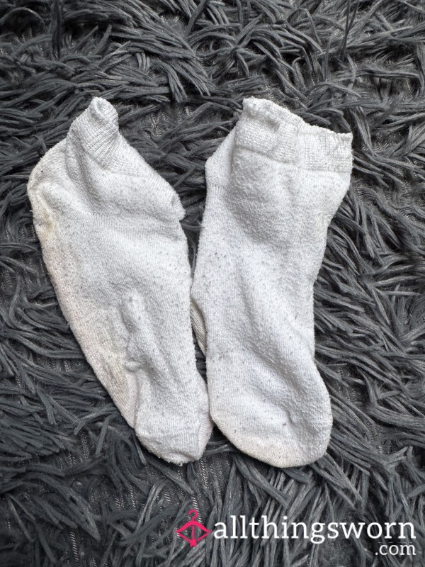 White Worn Socks