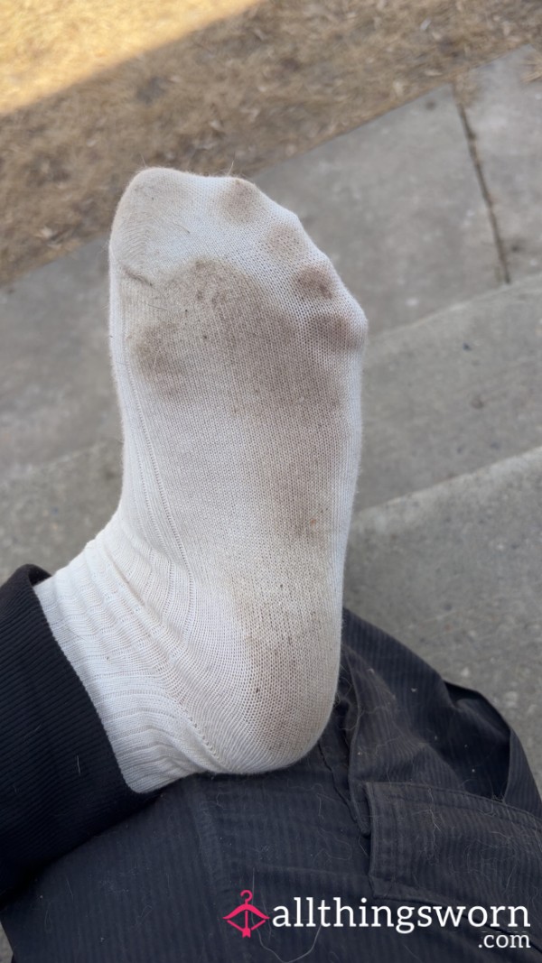 White Worn Socks
