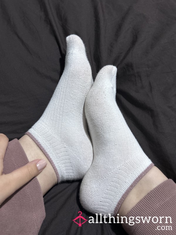 White Worn Socks