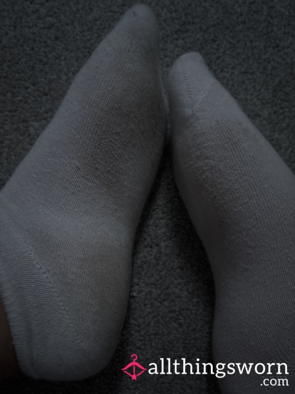 White Worn Socks
