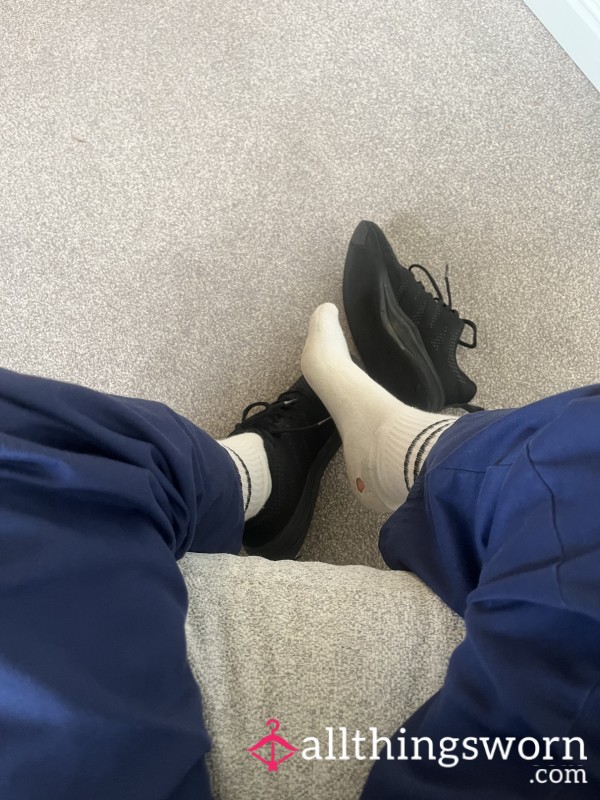 White Worn Socks During 12 Hour Shift In My Already Stinky Work Shoes