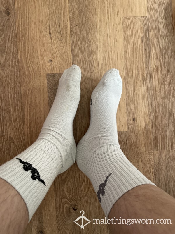 White Worn Socks For 2 Days