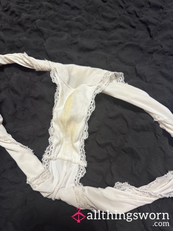 White Worn Stained Panties